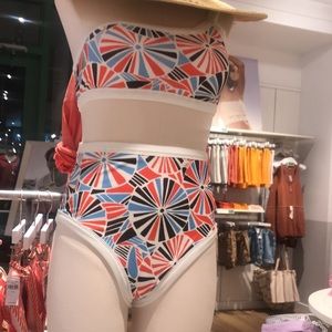 Aerie One Shoulder Swim Suit Size Medium Worn 1x